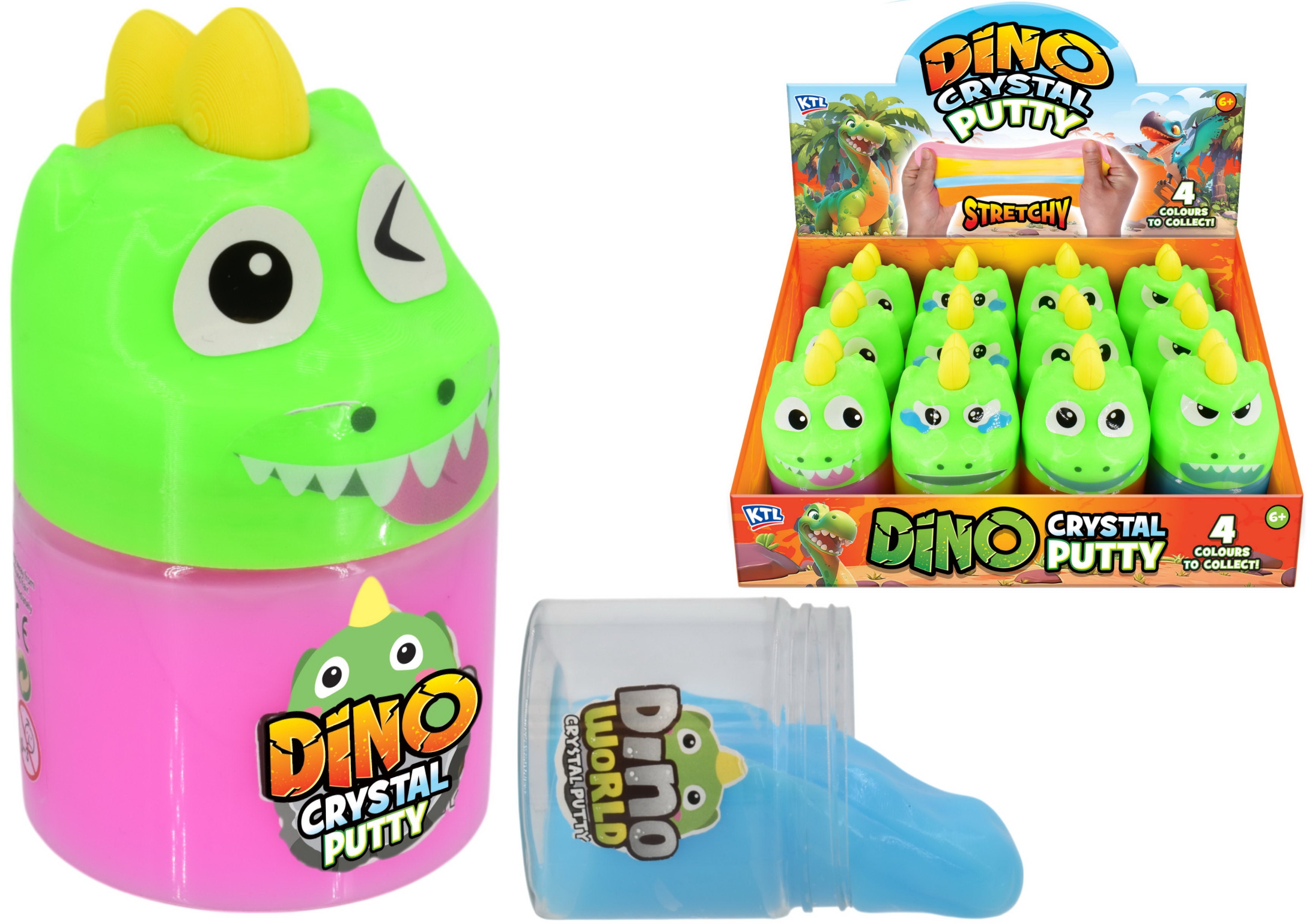 Dino Head Crystal Putty Asst