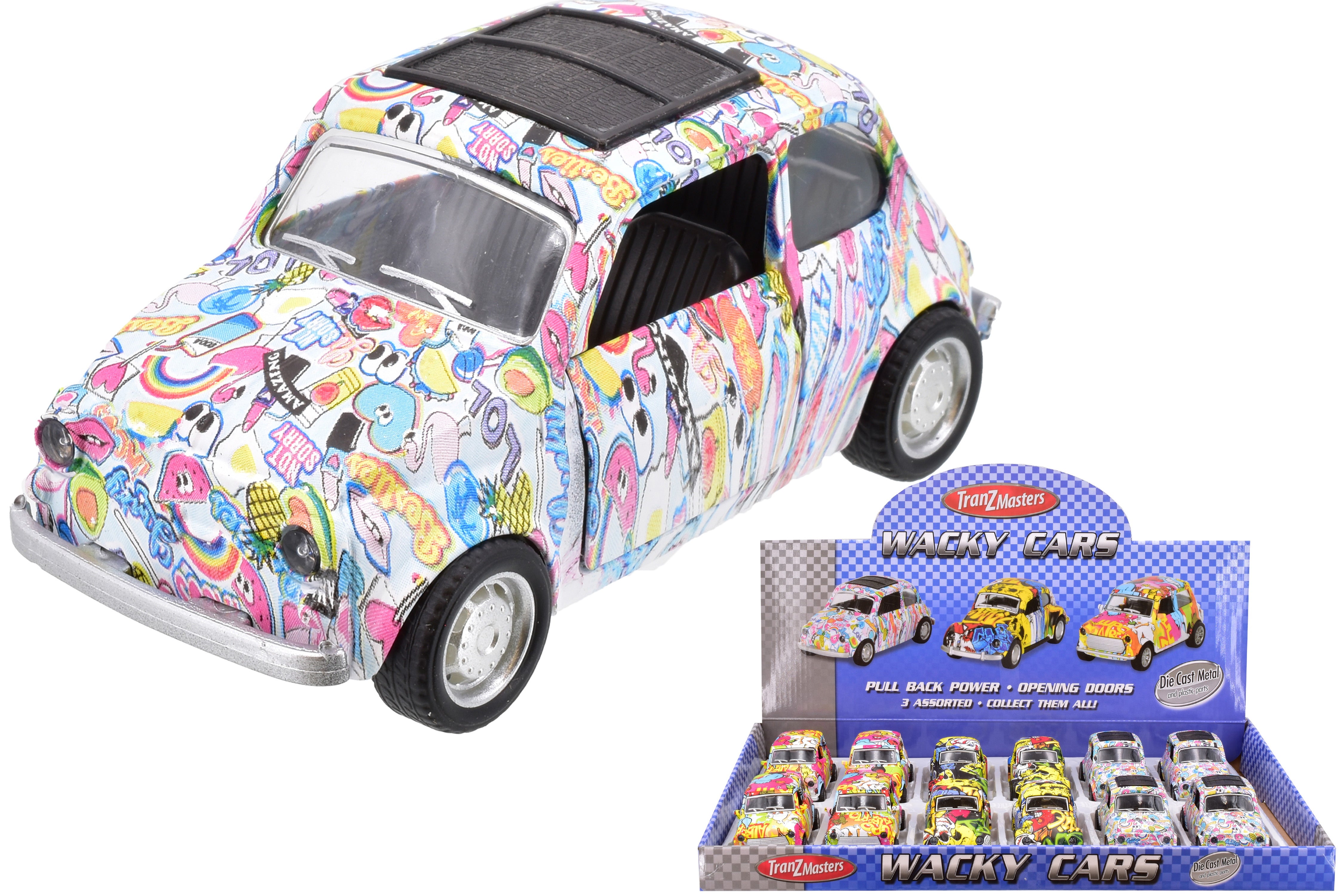 Die Cast Pull Back Wacky Colour Cars