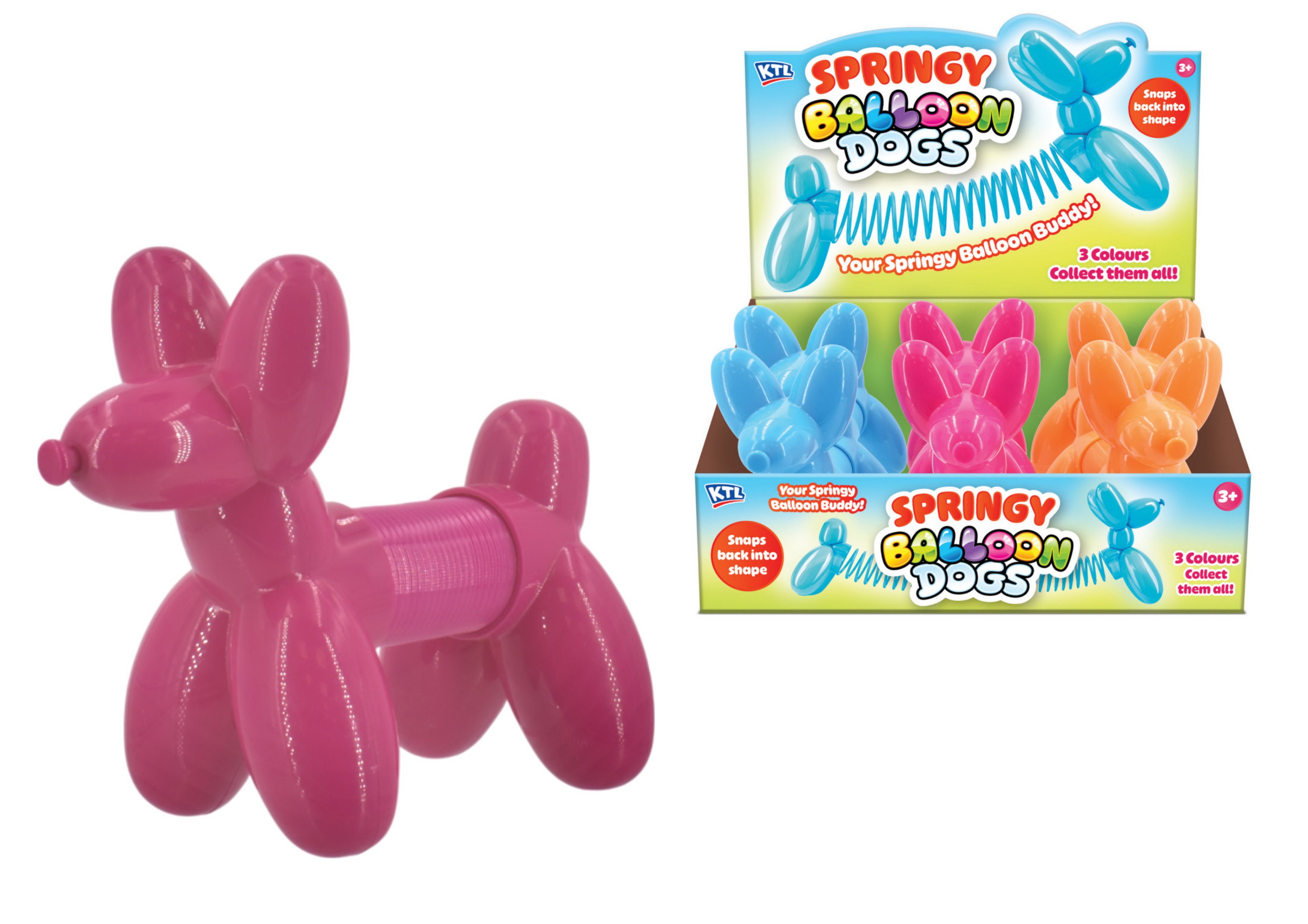Balloon Spring Dog 15cm (3 Assorted Colours)