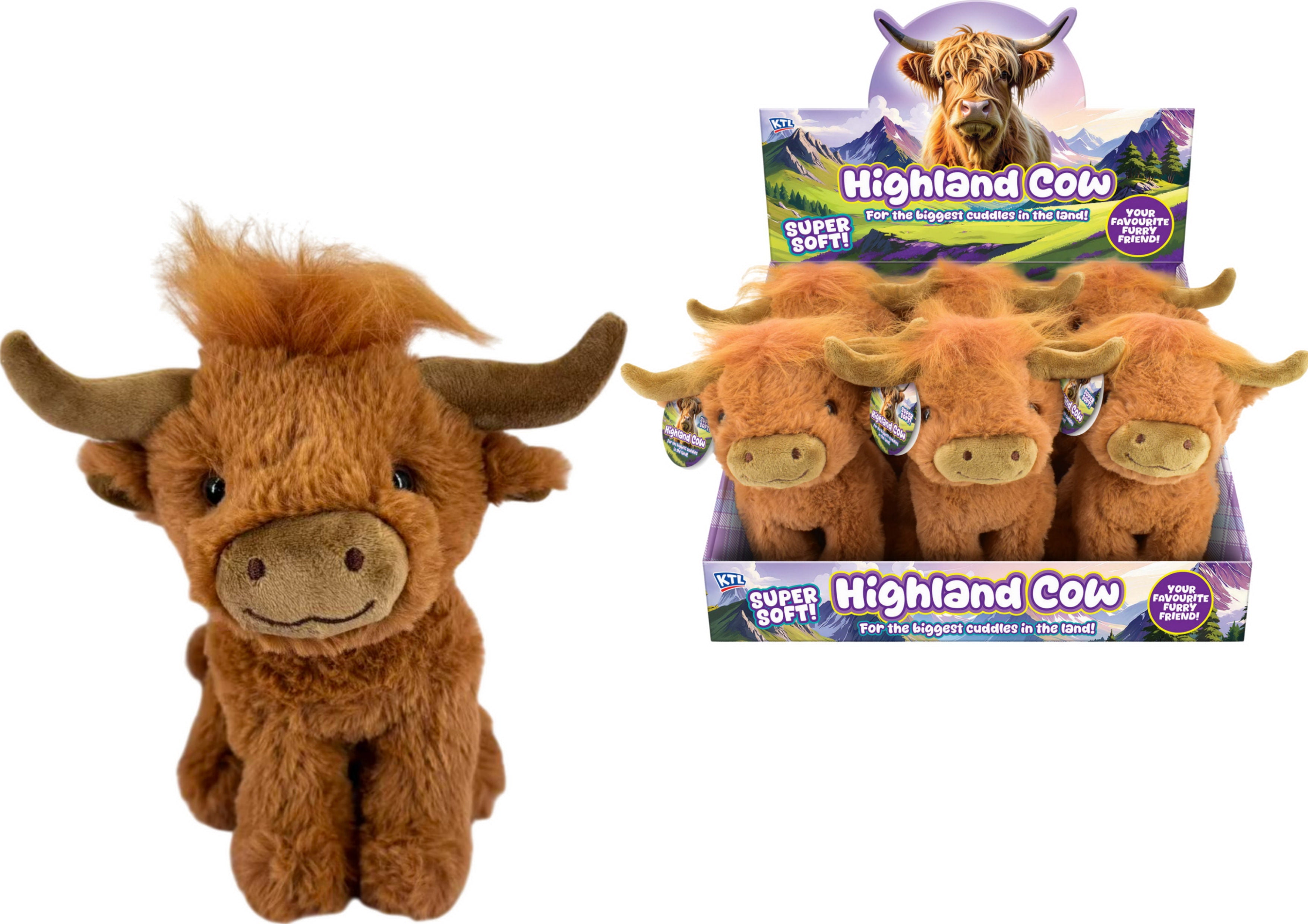 18cm Plush Highland Cow
