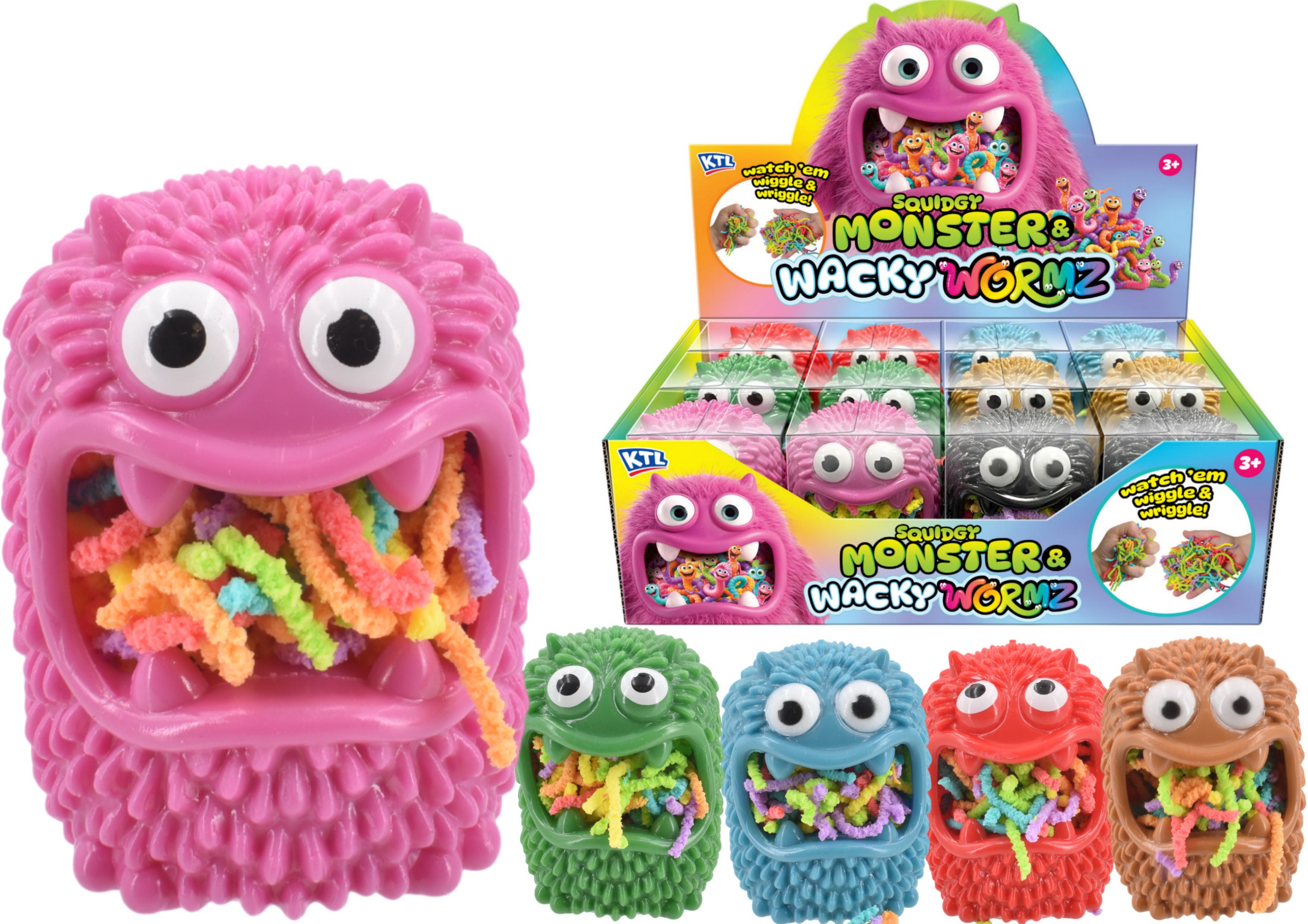 Squidgy Monster With Wacky Worms Asst