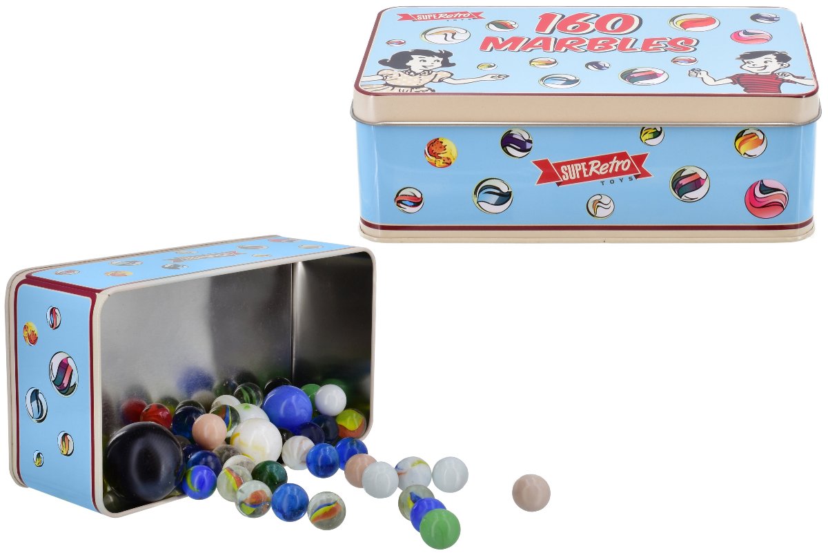 160pc Tin Of Marbles