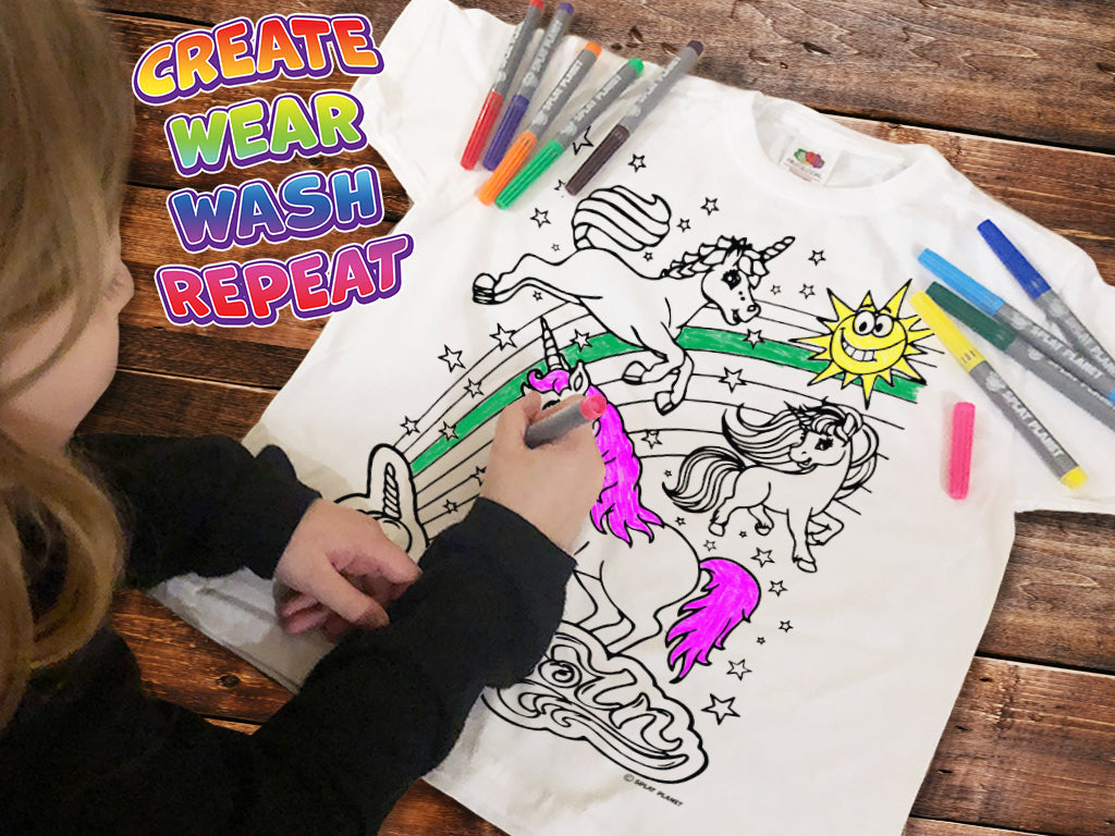 Unicorn Colour In T-Shirt