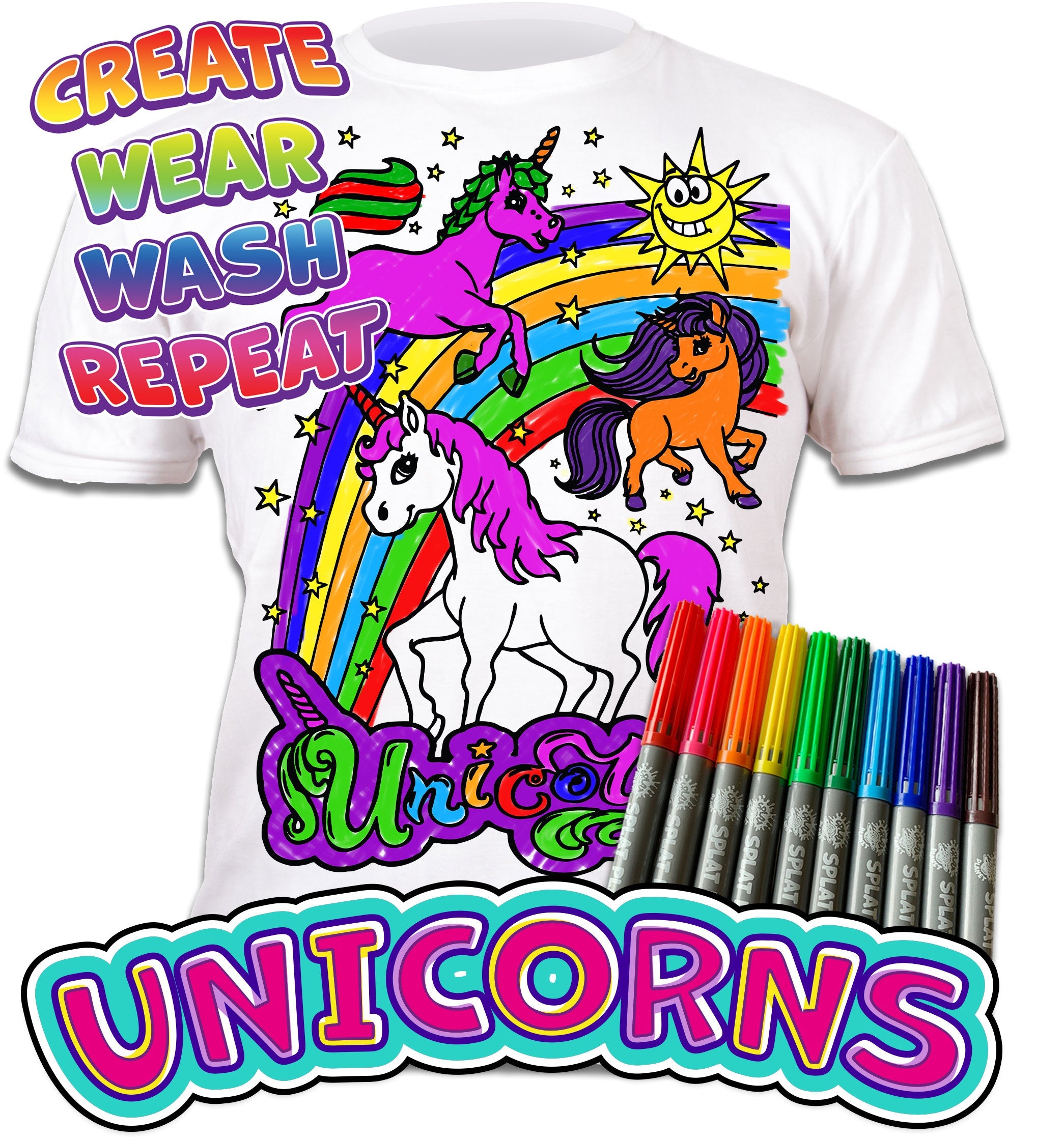 Unicorn Colour In T-Shirt