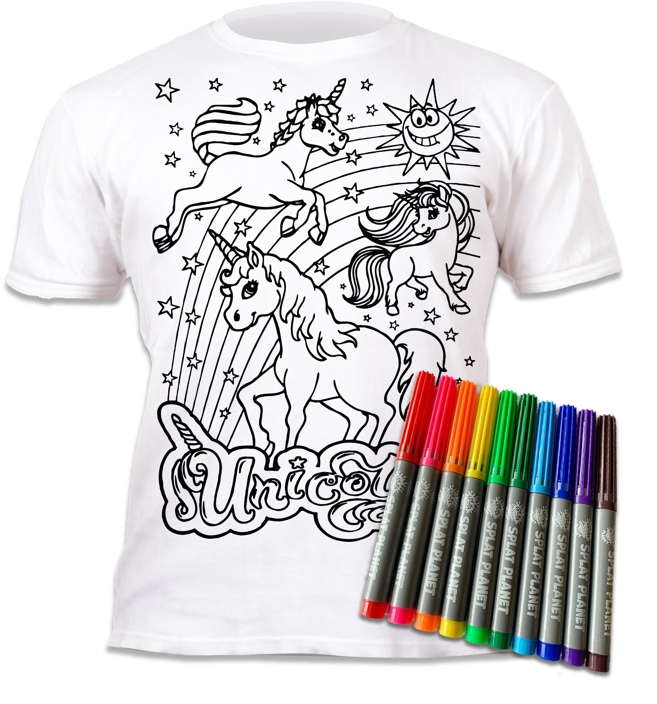 Unicorn Colour In T-Shirt