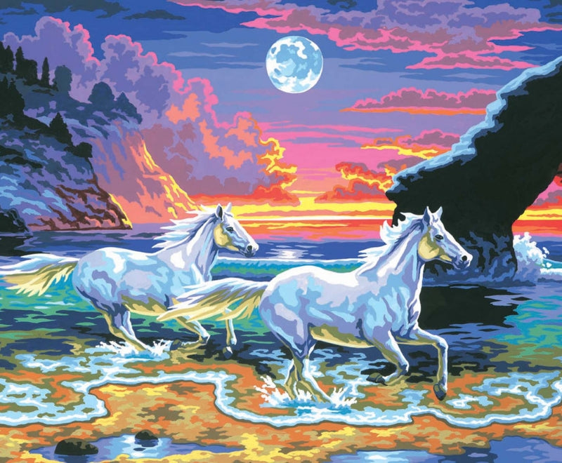 Senior Painting By Numbers Horses in the Surf