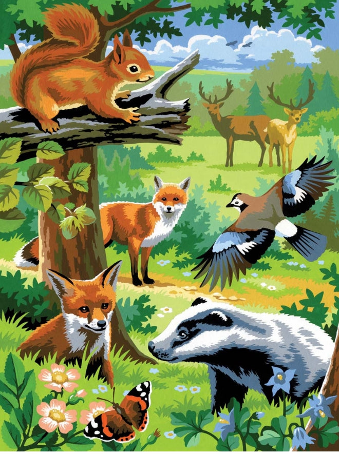 Junior Painting by Numbers Pairs Woodland Animals