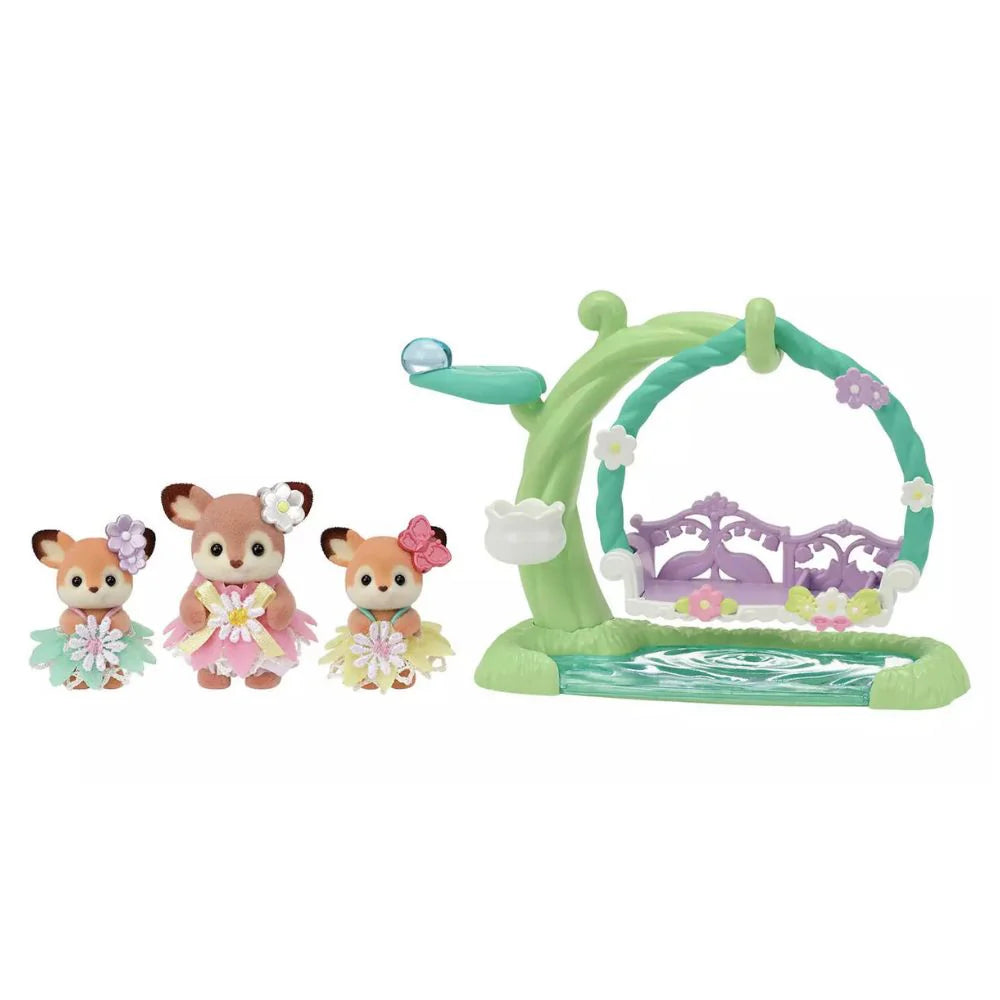 Sylvanian Families Deer Babies Floral Swing Set