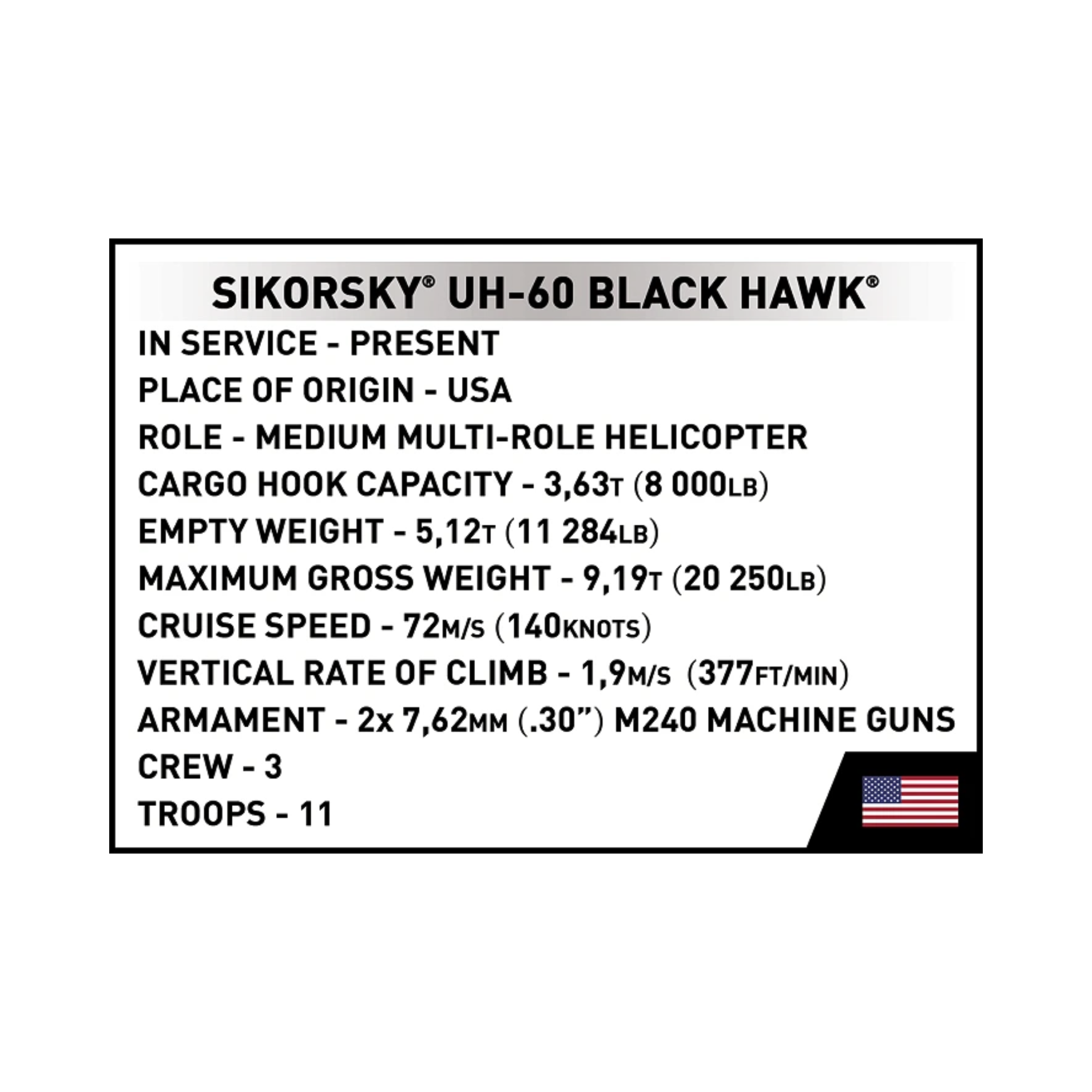 COBI Armed Forces Sikorsky Uh-60 Black Hawk