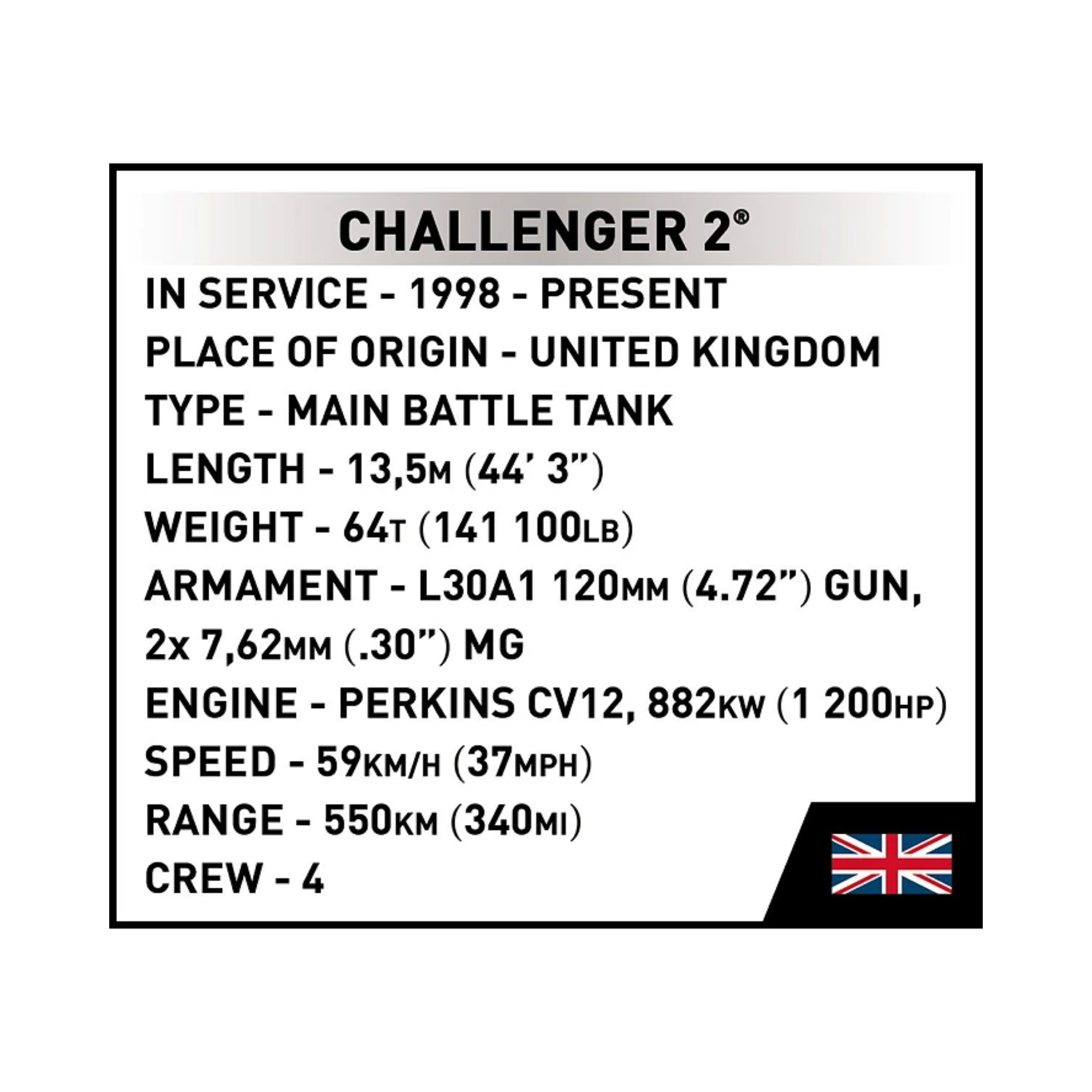 COBI Armed Forces Challenger 2 Tank
