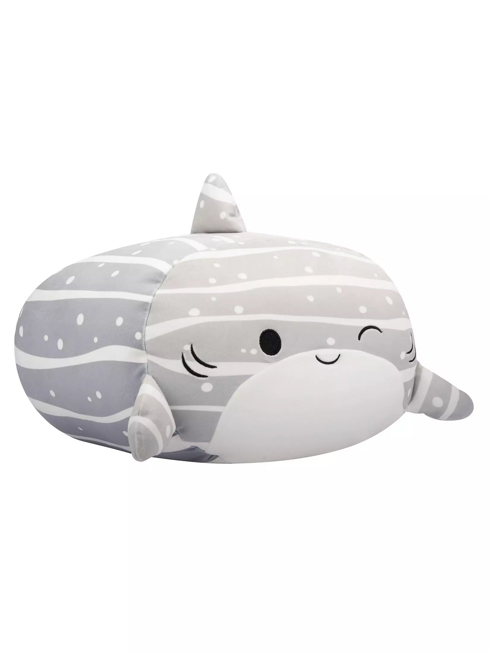 12" Squishmallow Stackables Sachie Grey Striped Whale Shark