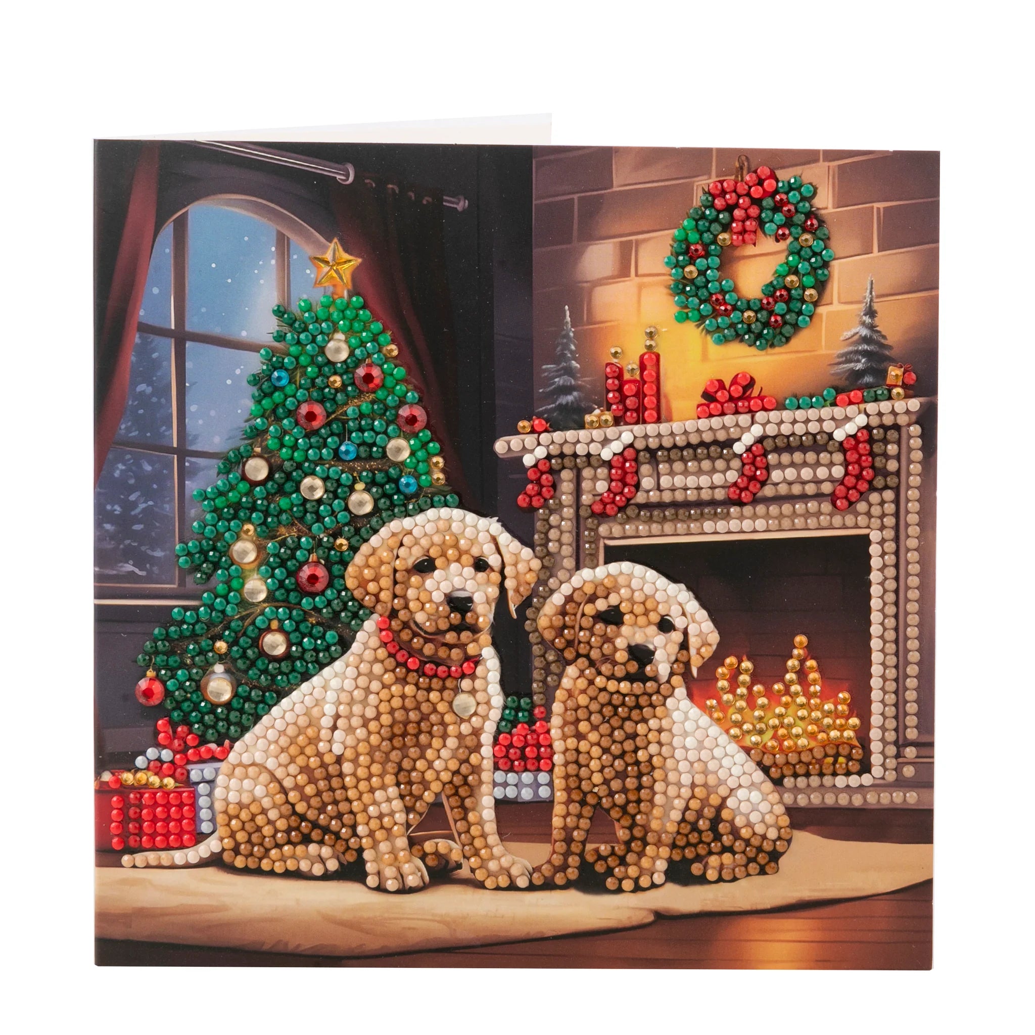 Waiting for Santa, 18x18cm Crystal Art Card