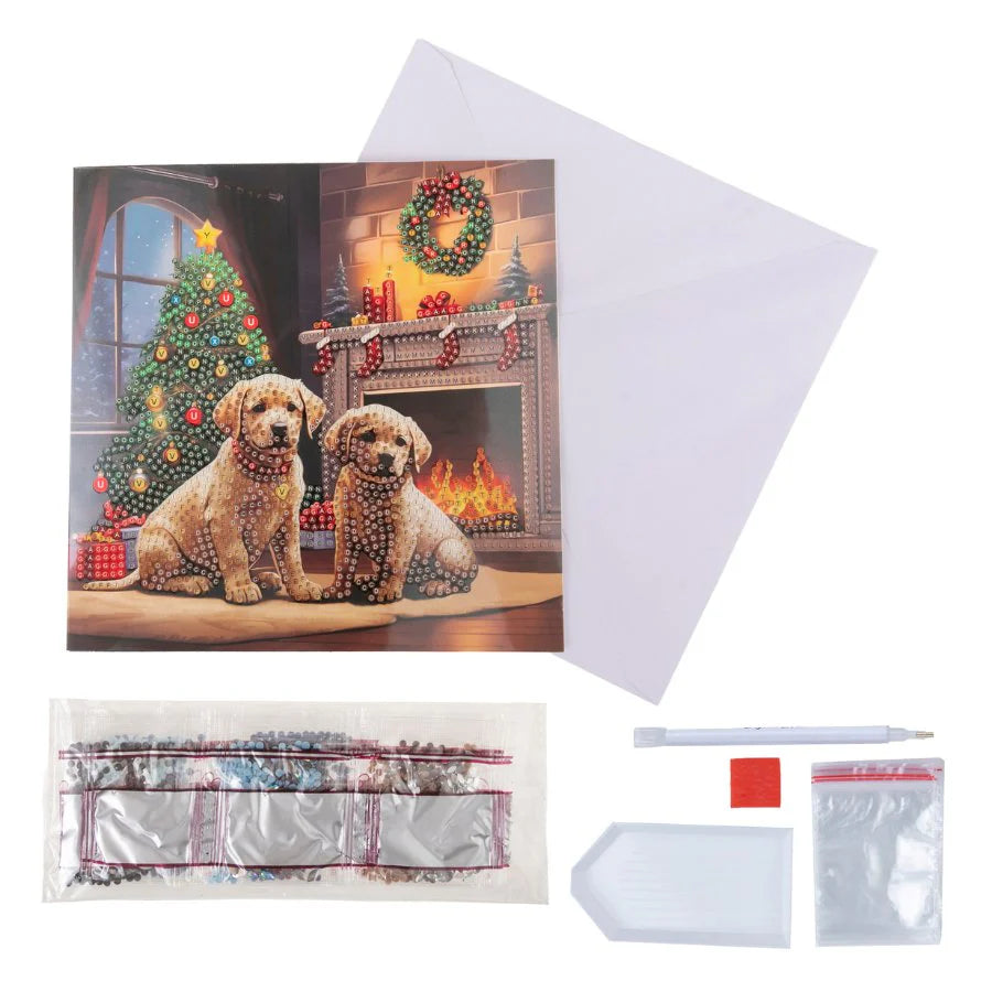 Waiting for Santa, 18x18cm Crystal Art Card