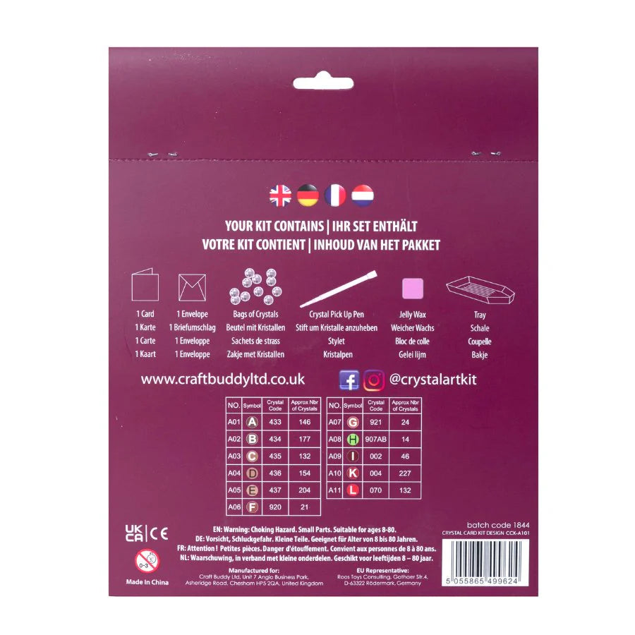 Wild Poppies and the Hare 18x18cm Crystal Art Card