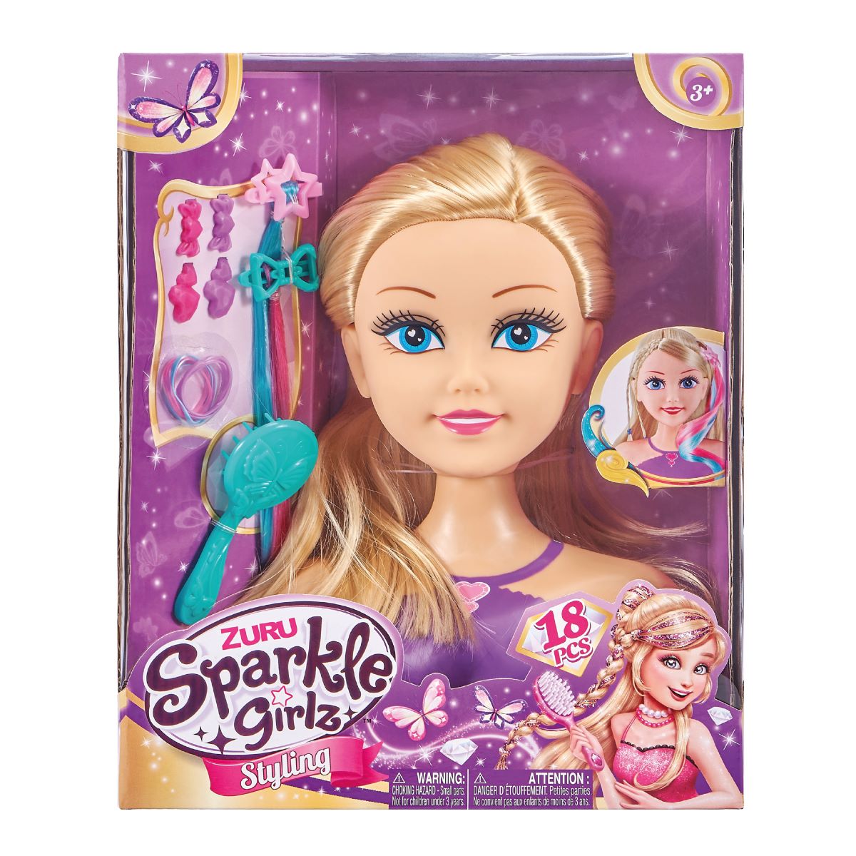 Sparkle Girlz Princess Hair Styling Head