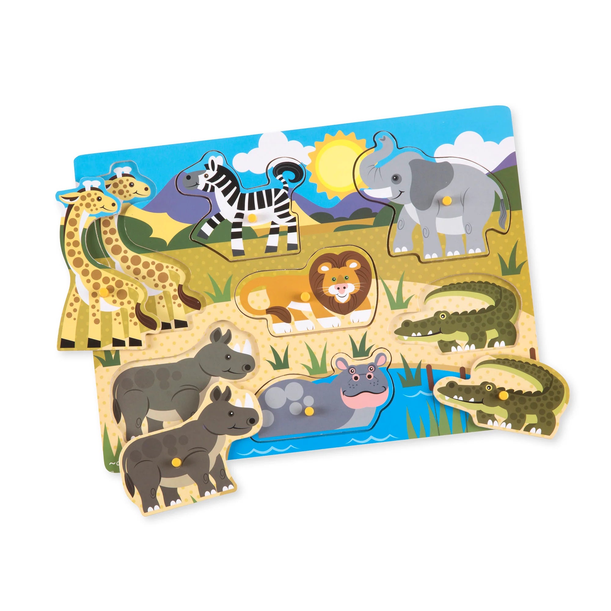 Wooden Peg Puzzle Safari