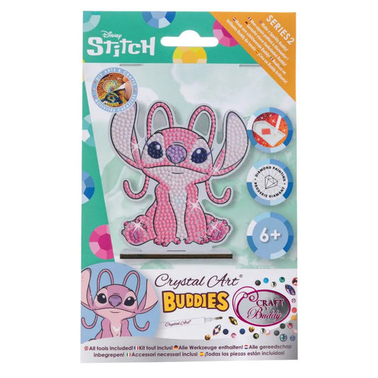 Packaged Disney Stitch crystal art buddy with colorful design on a white background