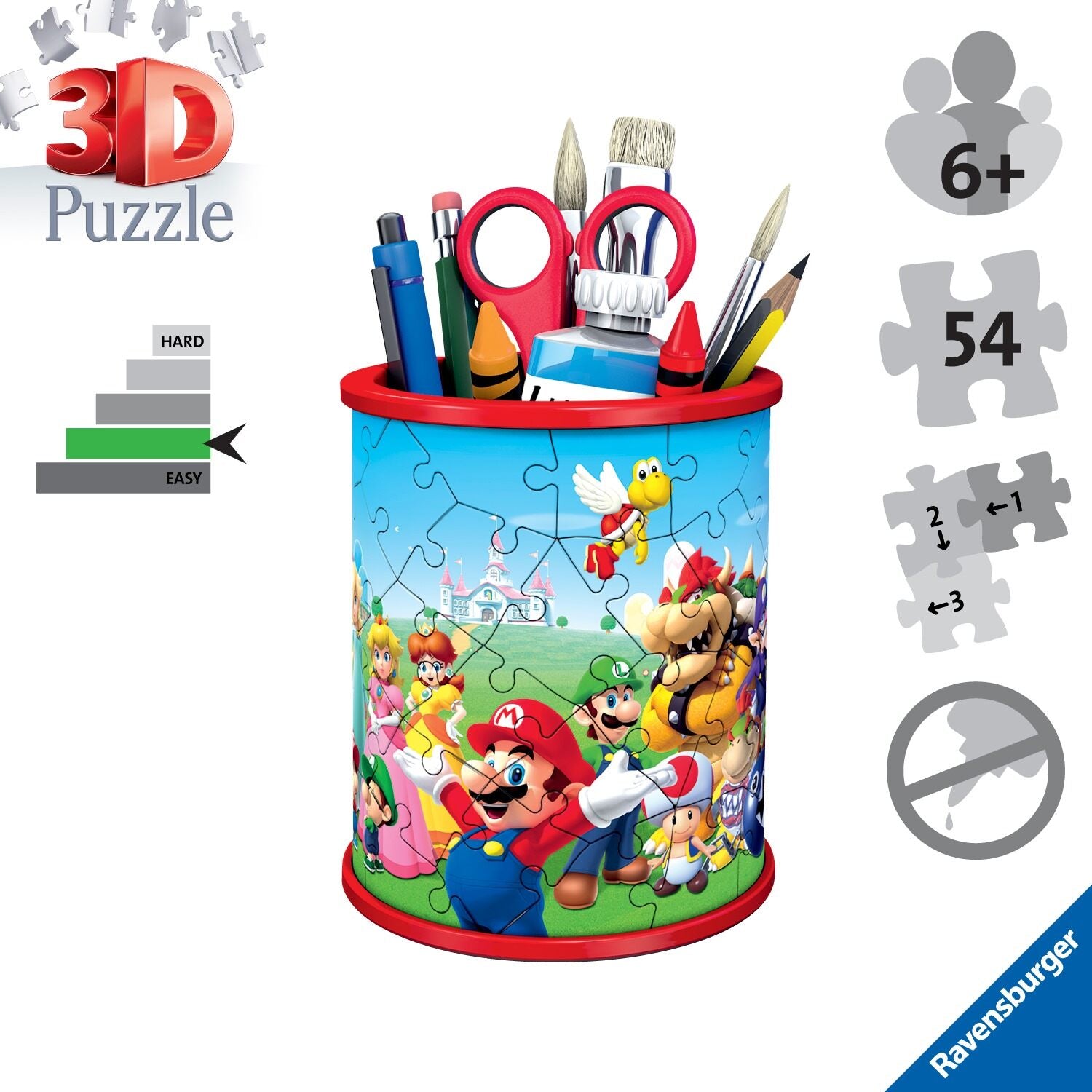 Super Mario Pencil Holder 3D Puzzle, 54pc