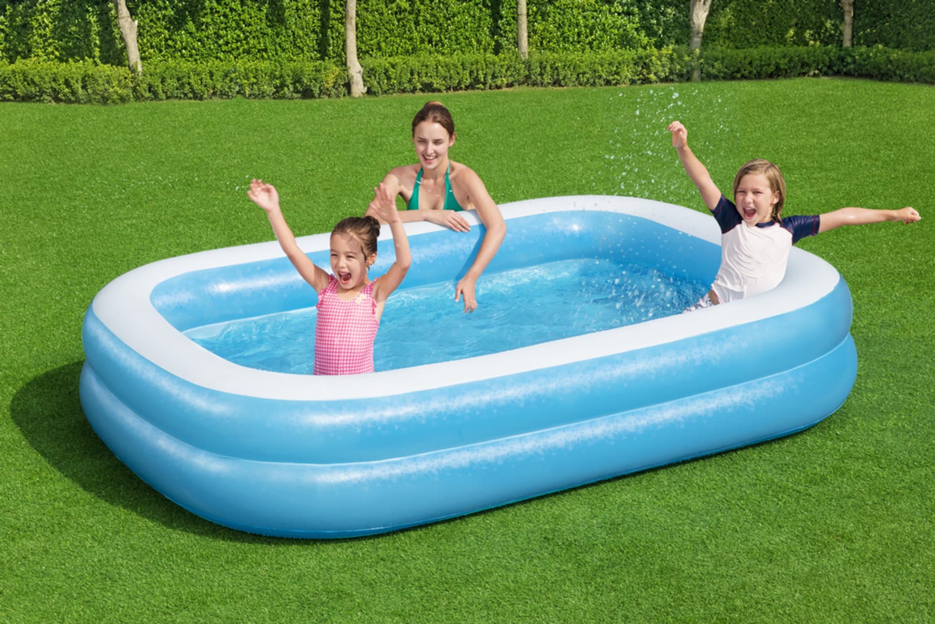 Bestway Blue Rectangular Inflatable Pool 2.62 x 1.75 Metres