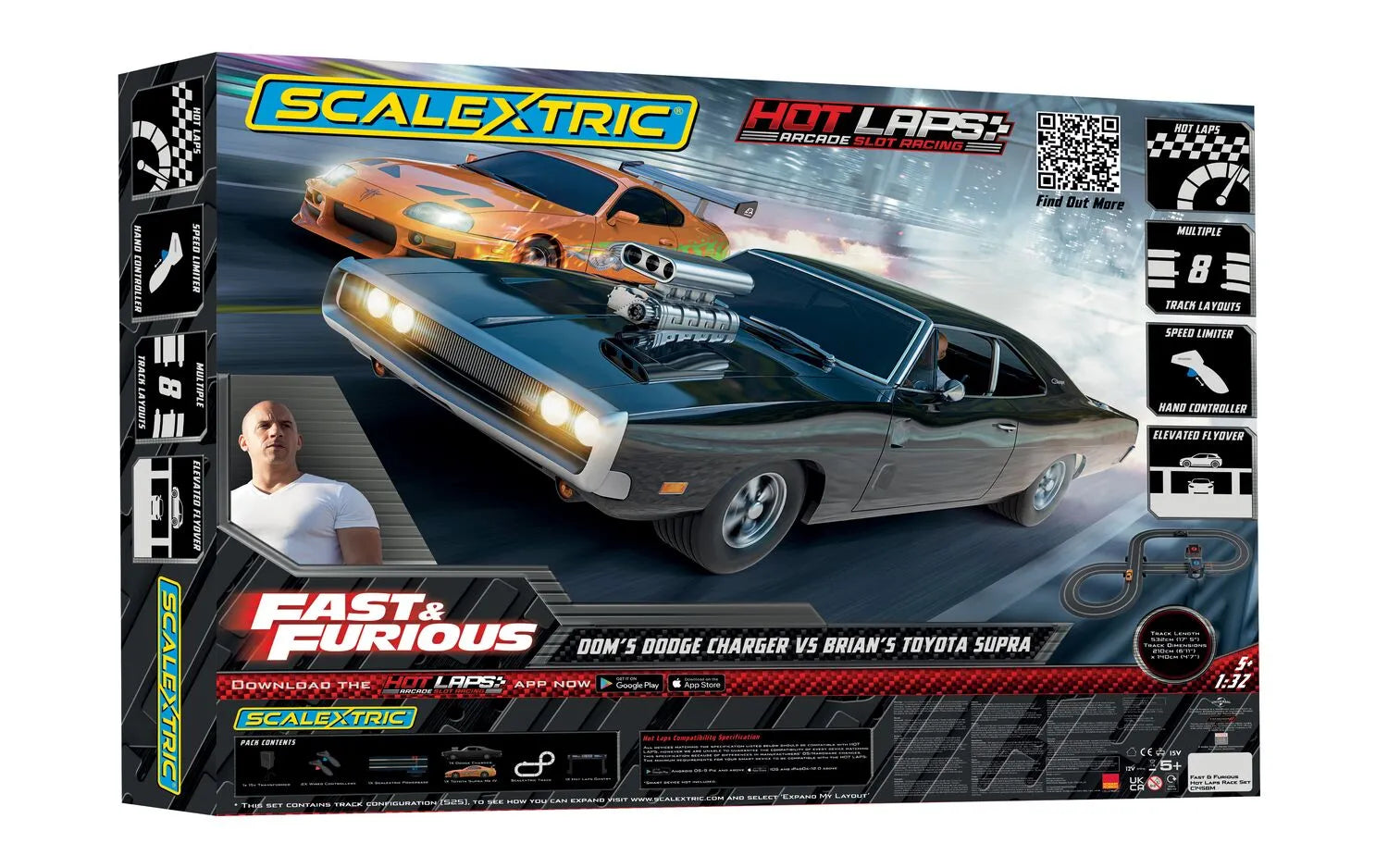 Scalextric Fast and Furious Hot Laps Race Track Set