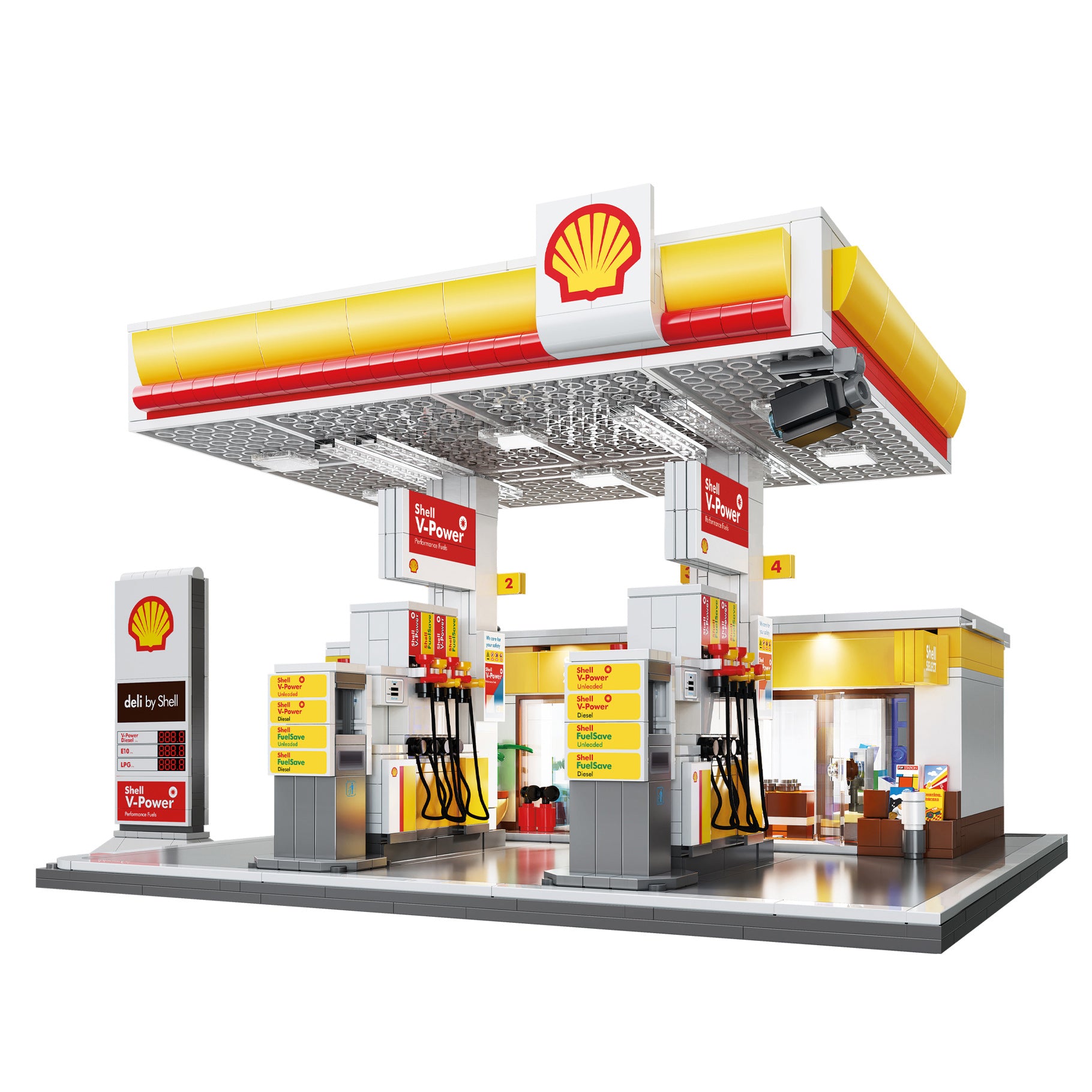 CaDA Shell Retail Station Brick Kit 1309 pcs