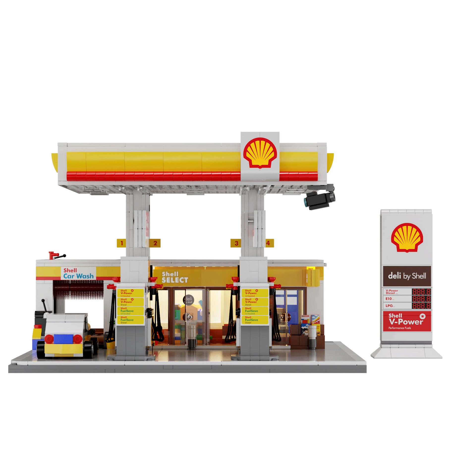 CaDA Shell Retail Station Brick Kit 1309 pcs