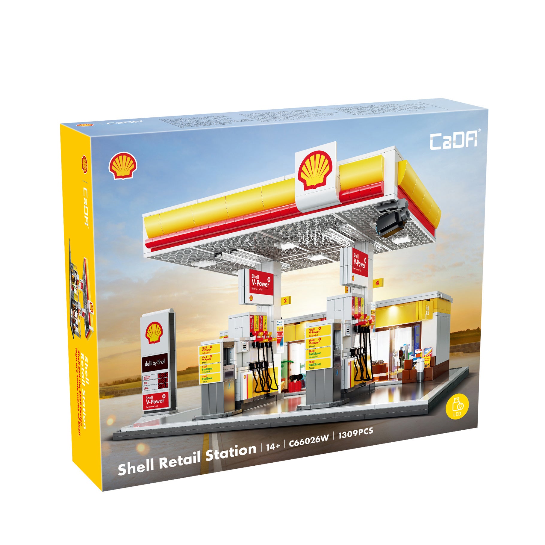 CaDA Shell Retail Station Brick Kit 1309 pcs