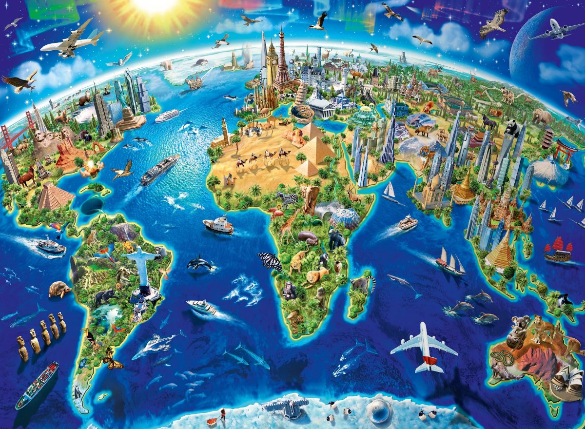 World Landmarks Map, 200pc XXL