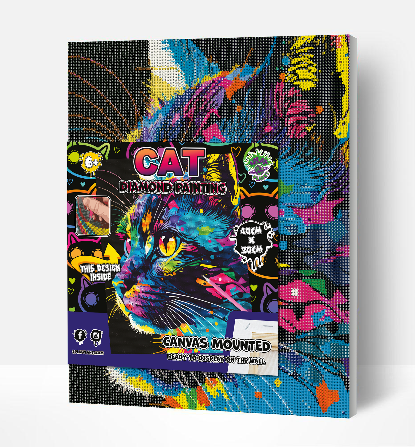 Bright coloured Cat Diamond Art