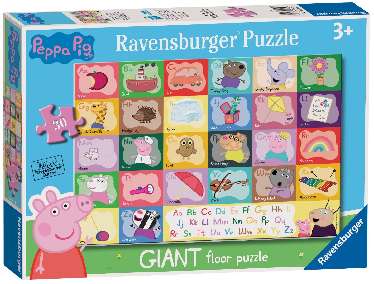 Peppa Pig Alphabet Shaped Floor Puzzle, 24pc