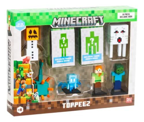 Minecraft 3D Toppeez 8Pk Deluxe Box Asst