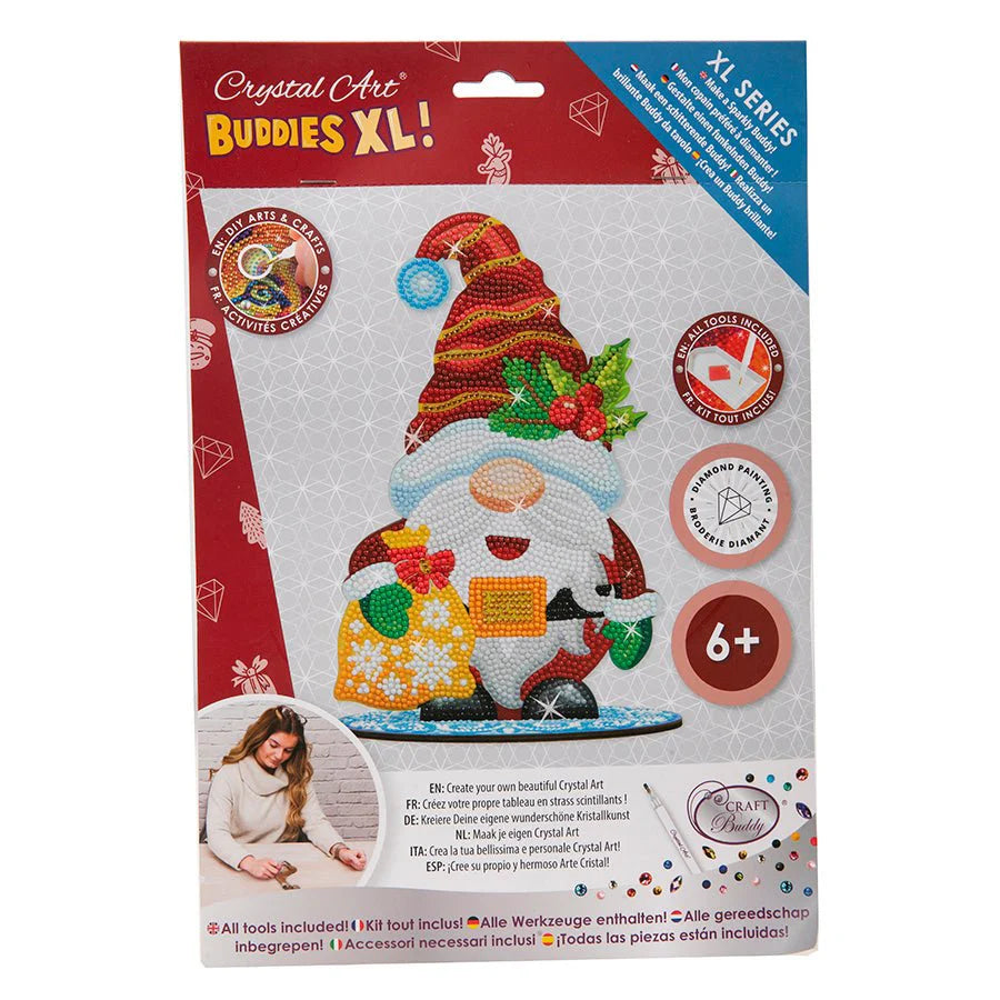 Cheerful Gnome, Crystal Art XL Buddy
