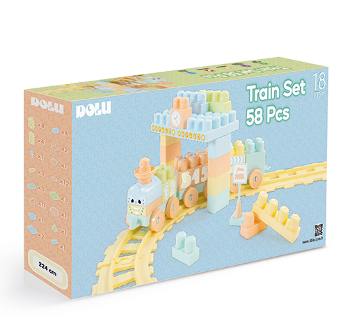 Dolu Train Set Building Set 58 Pieces