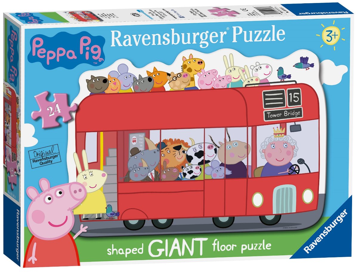 Peppa Pig London Bus Shaped Giant Floor Puzzle, 24pc