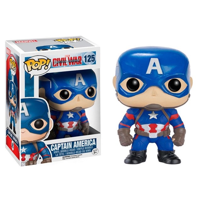 Captain America Pop! vinyl figure with packaging on a white background