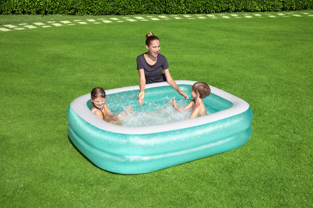 Bestway Teal Rectangular Inflatable Family Pool 2.00 x 1.46 Metres