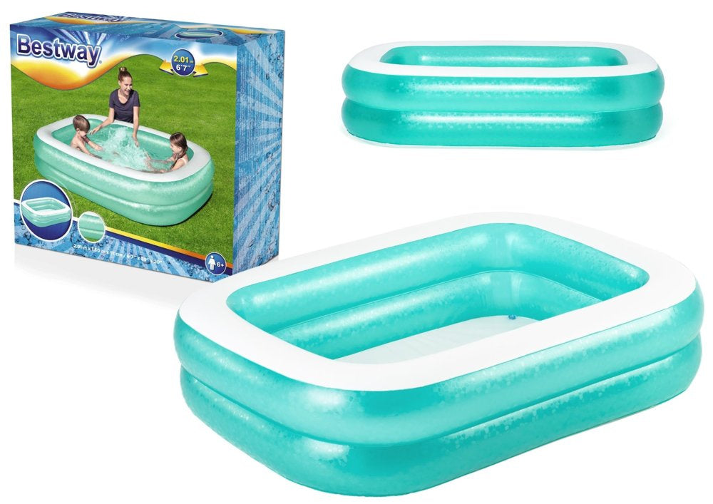 Bestway Teal Rectangular Inflatable Family Pool 2.00 x 1.46 Metres