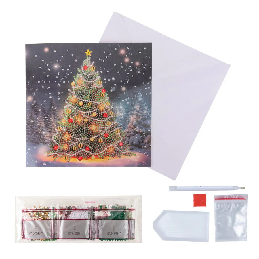 Festive Fir, 18x18cm Crystal Art Card