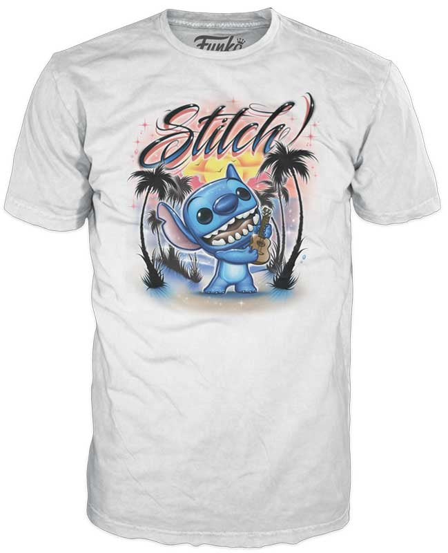 Funko POP! Tees: Disney Lilo & Stitch Ukulele Stitch Flocked Vinyl Figure & T-Shirt – Medium