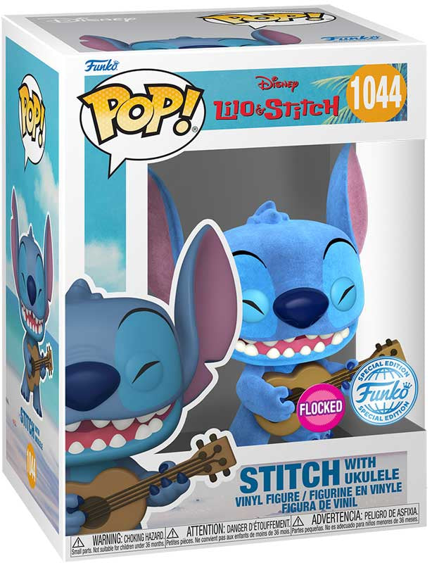 Funko POP! Tees: Disney Lilo & Stitch Ukulele Stitch Flocked Vinyl Figure & T-Shirt – Medium