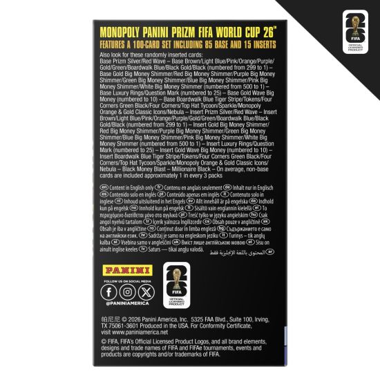 Monopoly Fifa Prizm Trading Cards Booster Pack