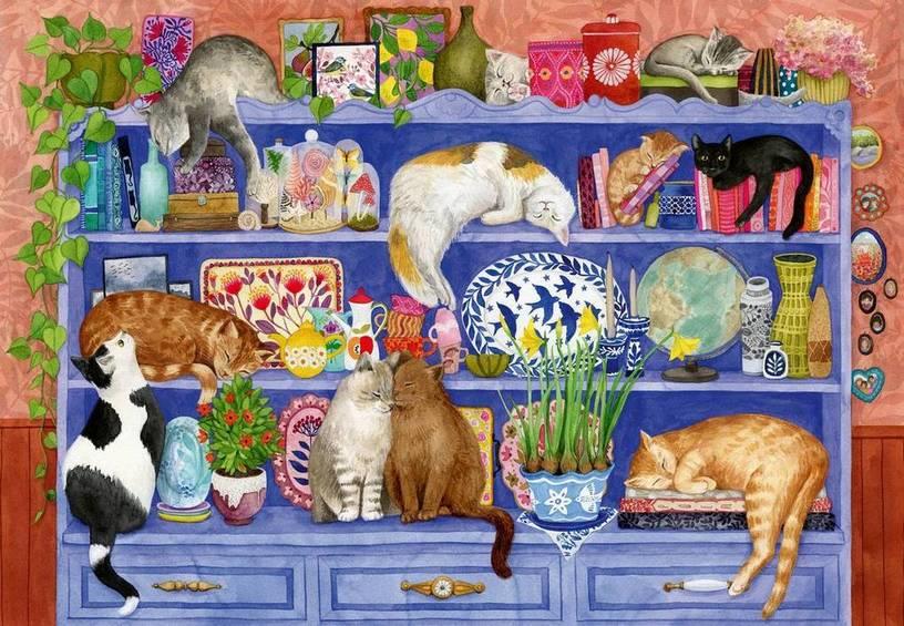 Cats on the Shelf 200pc XL puzzle