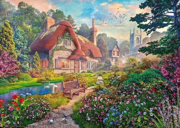 Ravenburger Oak Tree Cottage 1000 Piece Jigsaw Puzzle