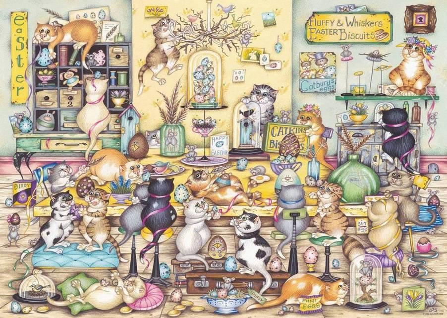 Ravensburger Crazy Cat's Easter Eggstravaganza 1000 Piece Jigsaw Puzzle
