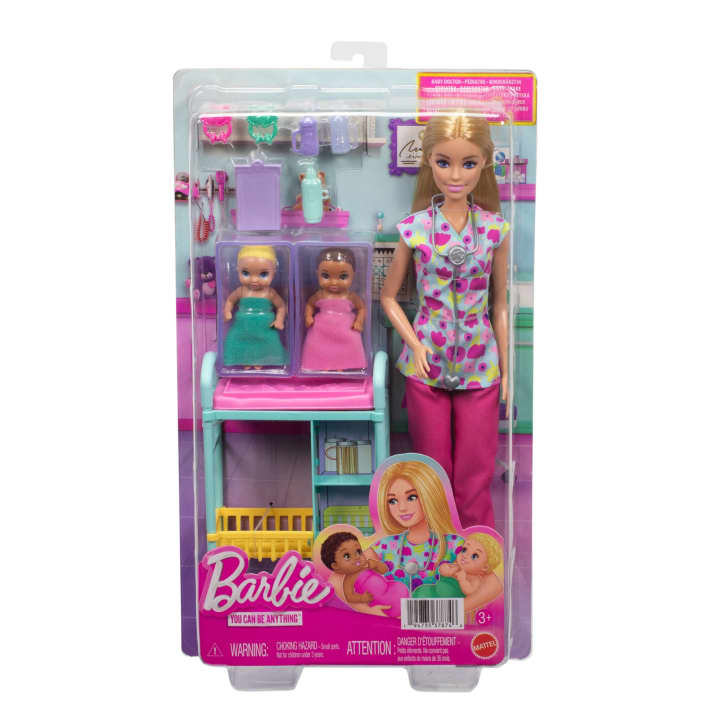 Barbie Babysitter Redhead Baby Doctor Playset