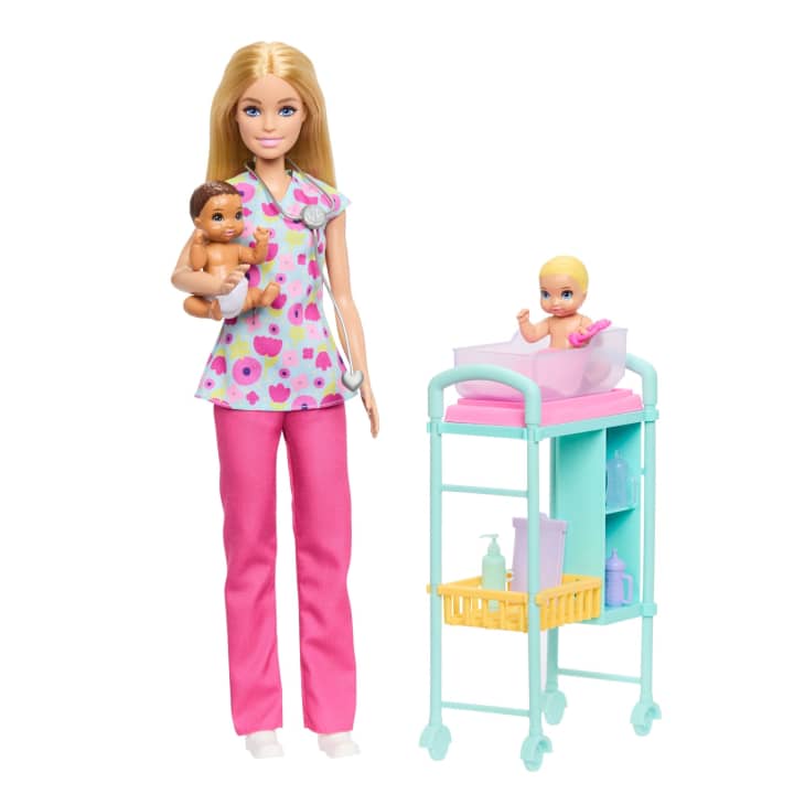 Barbie Babysitter Redhead Baby Doctor Playset