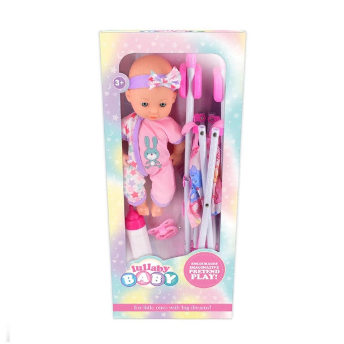 23cm Small Baby Doll & Stroller