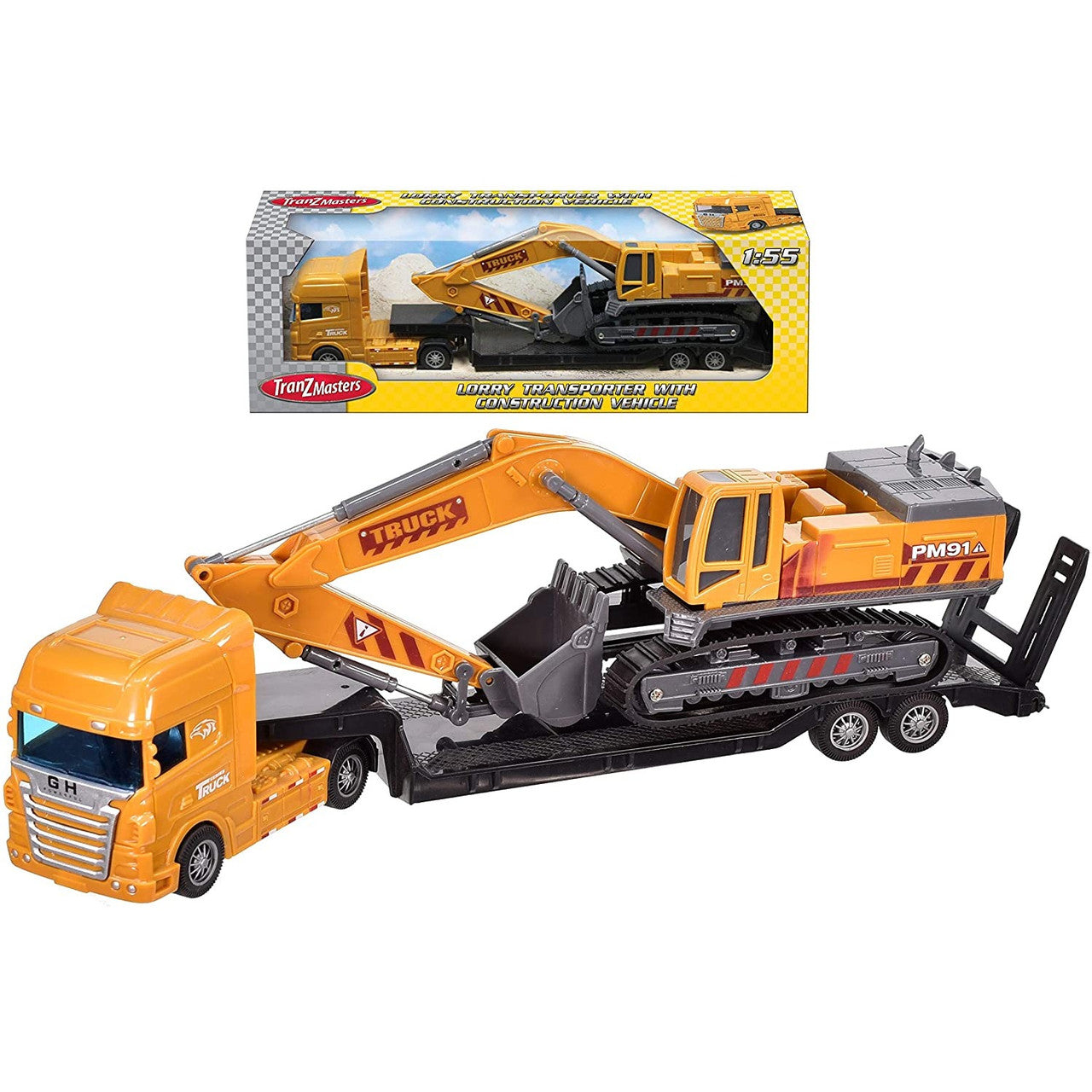 Lorry Transporter With Digger