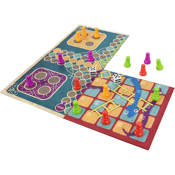 2 In 1 Snakes & Ladders & Ludo Game Set