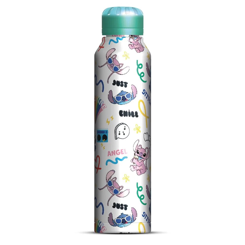 Lilo & Stitch (You'Re My Fave) Stitch & Angel Slim Metal Drinks Bottle